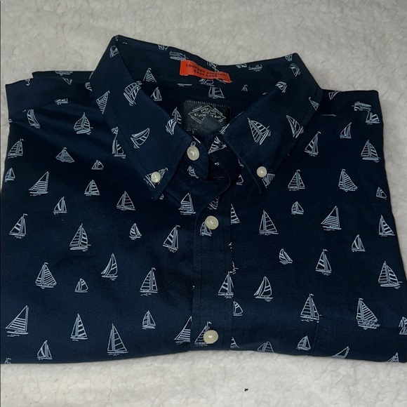 St. John's Bay Blue Casual Button Down Shirt Nautical Design - Picture 13 of 16
